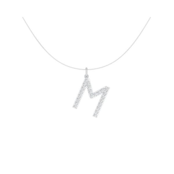 14K White Gold Lab Grown Diamond Initial Necklace Moore Jewelers Laredo, TX