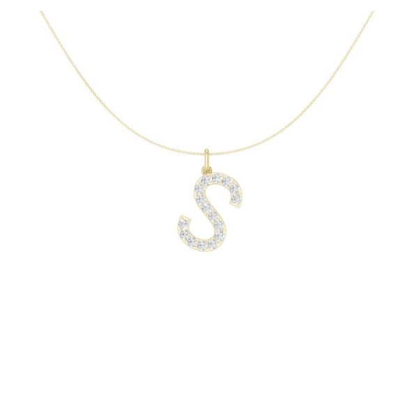 14K Yellow Gold Lab Grown Diamond Initial Necklace Moore Jewelers Laredo, TX