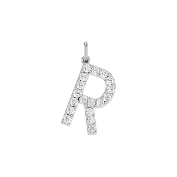 14K White Gold Lab Grown Diamond Initial Necklace Image 2 Moore Jewelers Laredo, TX