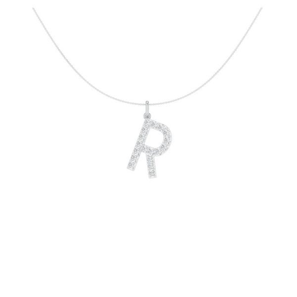 14K White Gold Lab Grown Diamond Initial Necklace Moore Jewelers Laredo, TX