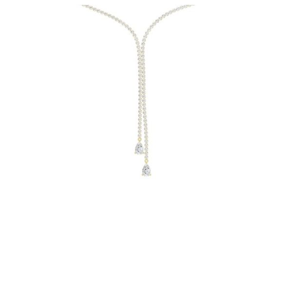 14K Yellow Gold Lariat Lab Grown Diamond Necklace Image 2 Moore Jewelers Laredo, TX