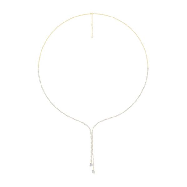 14K Yellow Gold Lariat Lab Grown Diamond Necklace Moore Jewelers Laredo, TX