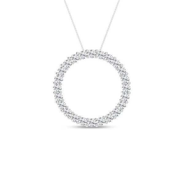 14K White Gold Lab Grown Diamond Circle Pendant Moore Jewelers Laredo, TX
