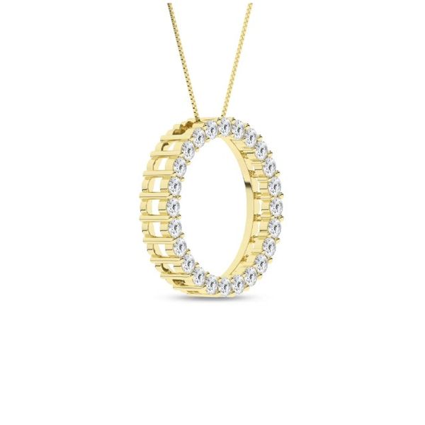 14K Yellow Gold Lab Grown Diamond Circle Pendant Image 2 Moore Jewelers Laredo, TX