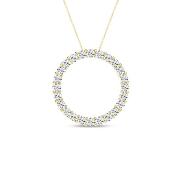 14K Yellow Gold Lab Grown Diamond Circle Pendant Moore Jewelers Laredo, TX