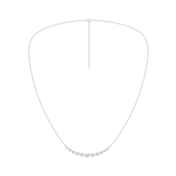 14K White Gold Lab Grown Diamond Bar Necklace Image 2 Moore Jewelers Laredo, TX