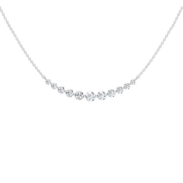 14K White Gold Lab Grown Diamond Bar Necklace Moore Jewelers Laredo, TX