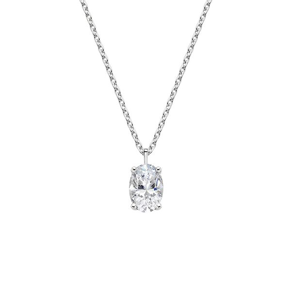 14K White Gold Labgrown Diamond Necklace Moore Jewelers Laredo, TX