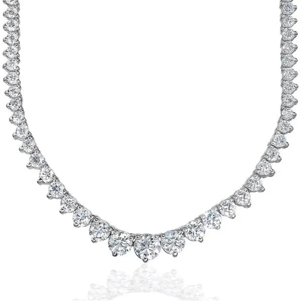 14K White Gold Riviera Labgrown Diamond Tennis Necklace Moore Jewelers Laredo, TX