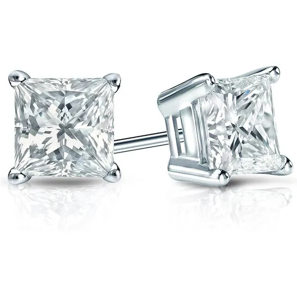 14K White Gold Labgrown Diamond Studs Moore Jewelers Laredo, TX