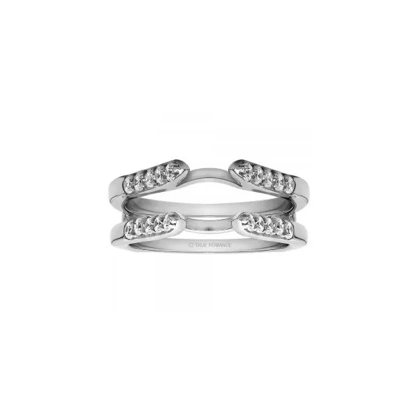 14K White Gold Diamond Ring Guard Moore Jewelers Laredo, TX