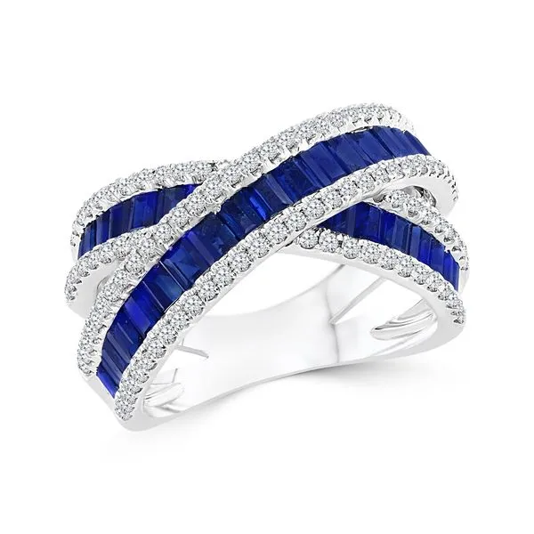 14K White Gold Fashion Sapphire Bridge Ring Moore Jewelers Laredo, TX