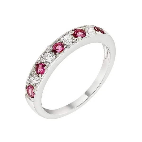 14K White Gold Milgrain Alternating Band Moore Jewelers Laredo, TX