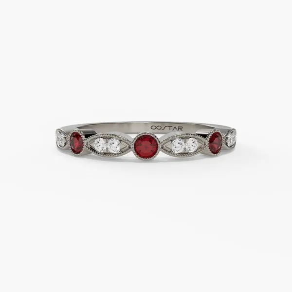 14K White Gold Milgrain Marquise Station Band Moore Jewelers Laredo, TX