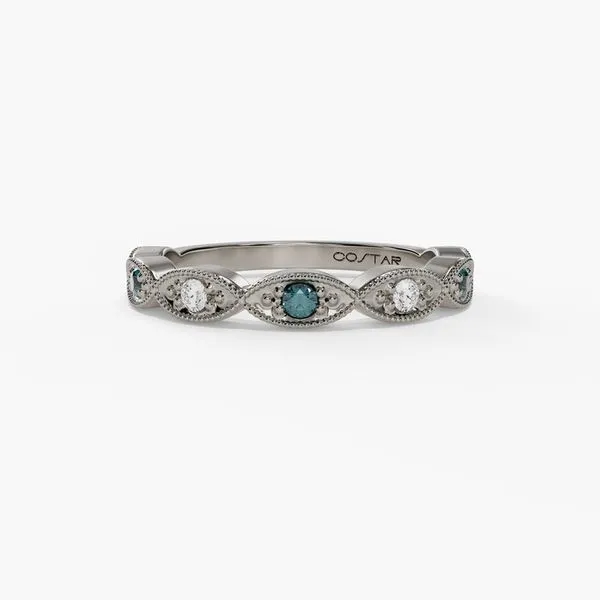 14K White Gold Alternating Marquise Milgrain Band Moore Jewelers Laredo, TX