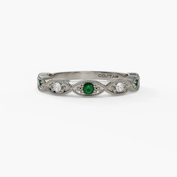 14K White Gold Alternating Marquise Milgrain Band Moore Jewelers Laredo, TX