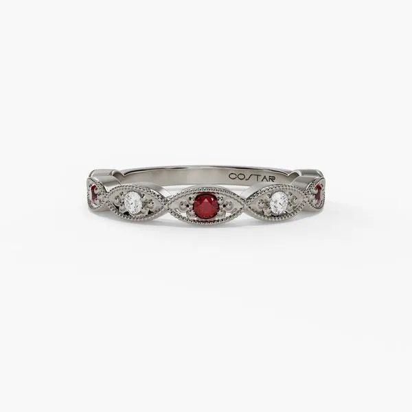 14K White Gold Alternating Marquise Milgrain Band Moore Jewelers Laredo, TX