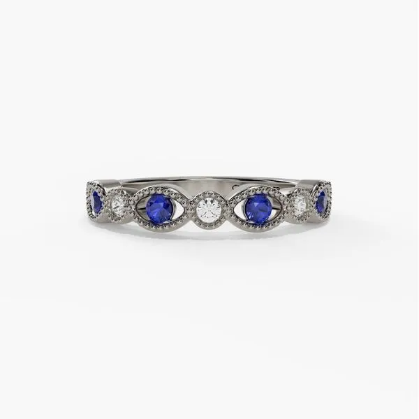 14K White Gold Alternating Marquise Milgrain Band Image 2 Moore Jewelers Laredo, TX