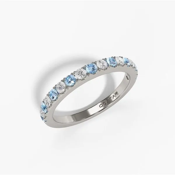 14K White Gold Alternating Micropave Band Image 2 Moore Jewelers Laredo, TX