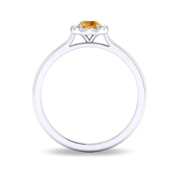 10K White Gold Halo Birthstone Ring Image 3 Moore Jewelers Laredo, TX