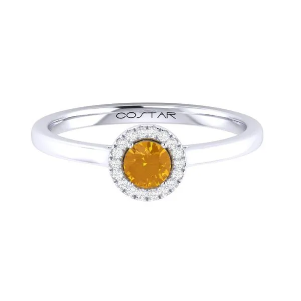 10K White Gold Halo Birthstone Ring Moore Jewelers Laredo, TX
