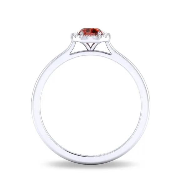 10K White Gold Halo Birthstone Ring Image 3 Moore Jewelers Laredo, TX
