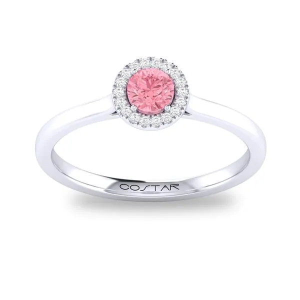 10K White Gold Halo Birthstone Ring Moore Jewelers Laredo, TX