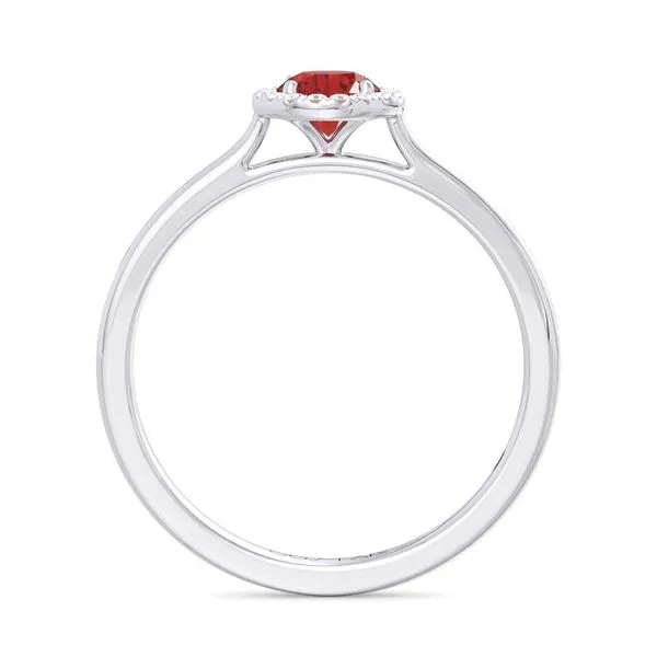 10K White Gold Halo Birthstone Ring Image 3 Moore Jewelers Laredo, TX