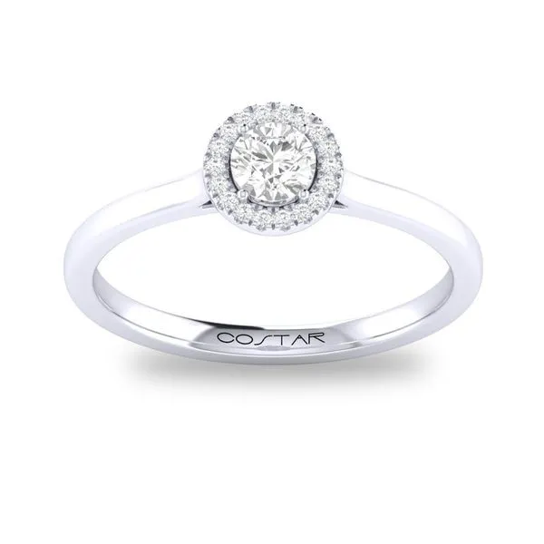 10K White Gold Halo Birthstone Ring Moore Jewelers Laredo, TX
