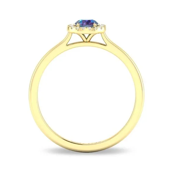 10K Yellow Gold Halo Birthstone Ring Image 3 Moore Jewelers Laredo, TX