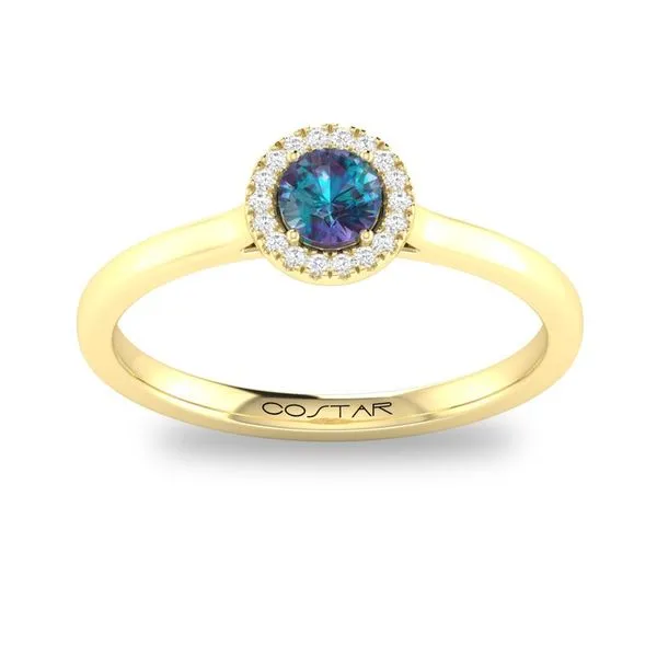 10K Yellow Gold Halo Birthstone Ring Moore Jewelers Laredo, TX