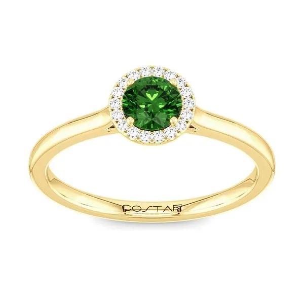 10K Yellow Gold Halo Birthstone Ring Moore Jewelers Laredo, TX