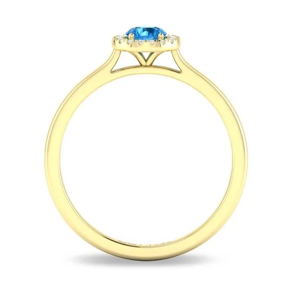 10K Yellow Gold Halo Birthstone Ring Image 3 Moore Jewelers Laredo, TX