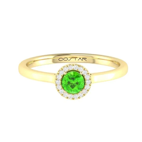 10K Yellow Gold Halo Birthstone Ring Image 2 Moore Jewelers Laredo, TX
