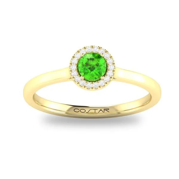 10K Yellow Gold Halo Birthstone Ring Moore Jewelers Laredo, TX