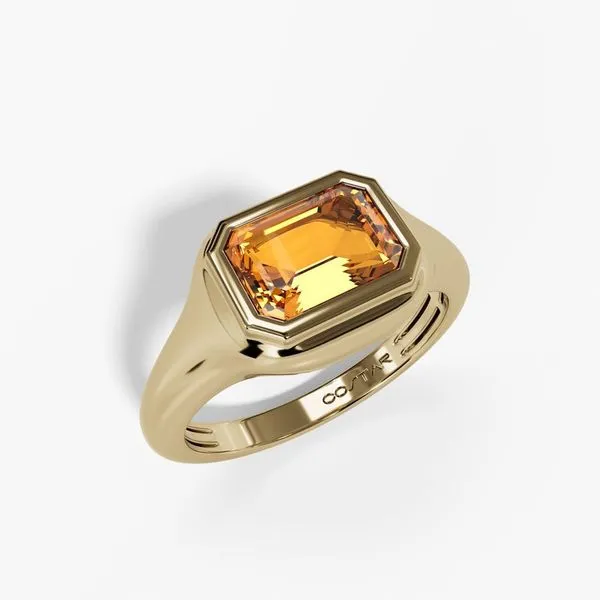 10K Yellow Gold Bezel Birthstone Ring Image 2 Moore Jewelers Laredo, TX