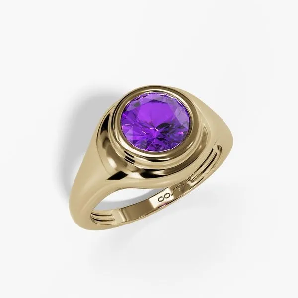 10K Yellow Gold Bezel Birthstone Ring Image 2 Moore Jewelers Laredo, TX