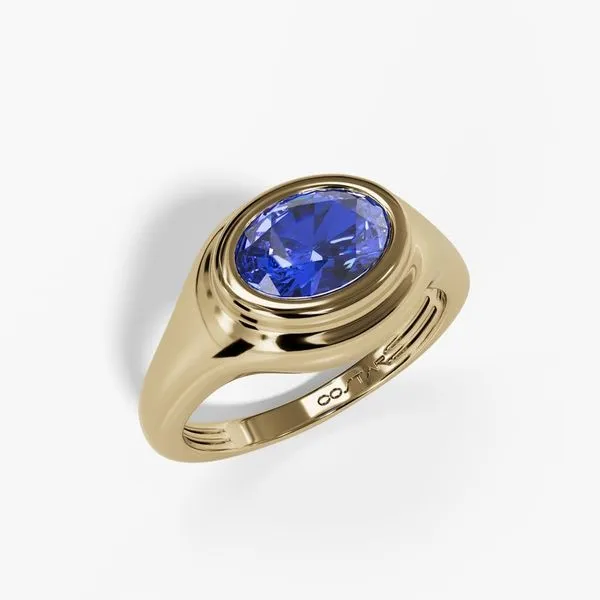 10K Yellow Gold Bezel Birthstone Ring Image 2 Moore Jewelers Laredo, TX