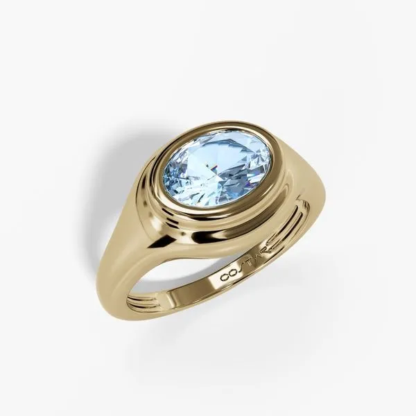 10K Yellow Gold Bezel Birthstone Ring Image 2 Moore Jewelers Laredo, TX
