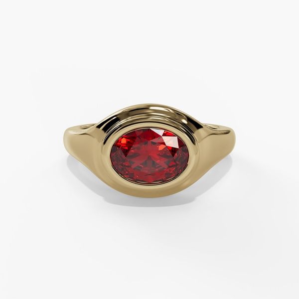 10K Gold Lab-Created Ruby Bezel Ring Moore Jewelers Laredo, TX
