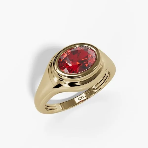 10K Yellow Gold Bezel Birthstone Ring Image 2 Moore Jewelers Laredo, TX