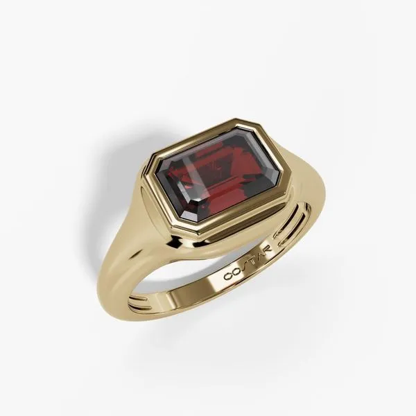 10K Yellow Gold Bezel Birthstone Ring Image 2 Moore Jewelers Laredo, TX