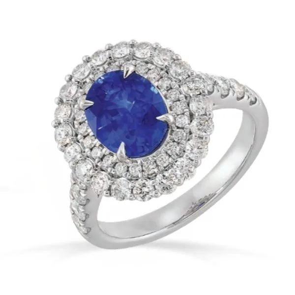 14K White Gold Sapphire And Diamond Fashion Ring Moore Jewelers Laredo, TX