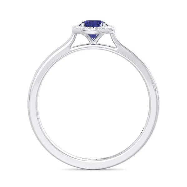 10K White Gold Halo Birthstone Ring Image 3 Moore Jewelers Laredo, TX