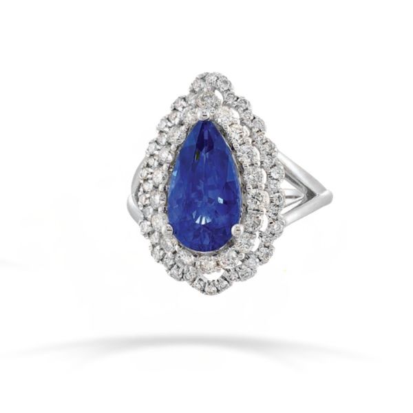 14K White Gold Sapphire And Diamond Fashion Ring Moore Jewelers Laredo, TX