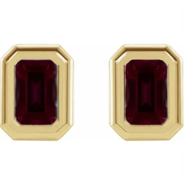 10K Yellow Gold Bezel Birthstone Earrings Moore Jewelers Laredo, TX