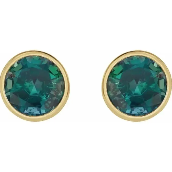 10K Yellow Gold Bezel Birthstone Earrings Moore Jewelers Laredo, TX