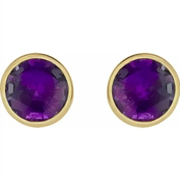 10K Yellow Gold Bezel Birthstone Earrings Moore Jewelers Laredo, TX