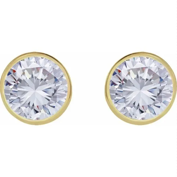 10K Yellow Gold Bezel Birthstone Earrings Moore Jewelers Laredo, TX