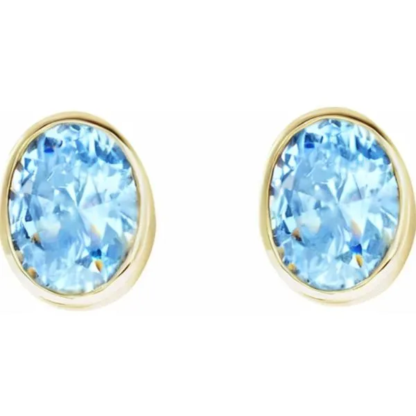 10K Yellow Gold Bezel Birthstone Earrings Moore Jewelers Laredo, TX